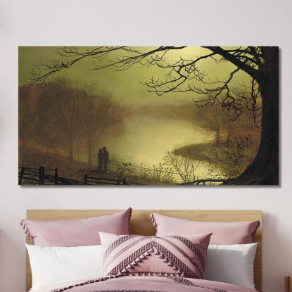 Lago Di Roundhay John Atkinson Grimshaw jag57 quadro stampato su tela