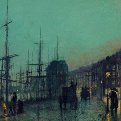 Navi Sul Clyde John Atkinson Grimshaw jag60 quadro stampato su tela