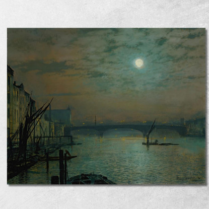 Ponte Di Southwark Al Chiaro Di Luna John Atkinson Grimshaw jag61 quadro stampato su tela