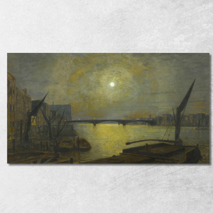 Ponte Di Southwark Da Blackfriars Al Chiaro Di Luna John Atkinson Grimshaw jag62 quadro stampato su tela