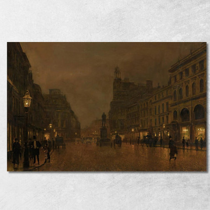 Piazza Sant'Anna E La Borsa Di Manchester John Atkinson Grimshaw jag64 quadro stampato su tela