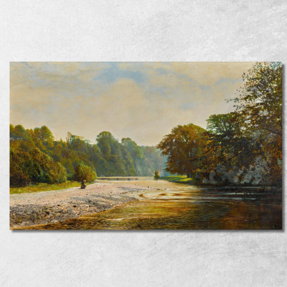 Passaggi Sul Fiume Bolton Abbey John Atkinson Grimshaw jag66 quadro stampato su tela