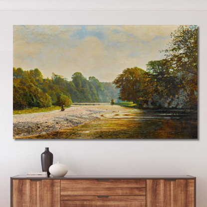 Passaggi Sul Fiume Bolton Abbey John Atkinson Grimshaw jag66 quadro stampato su tela