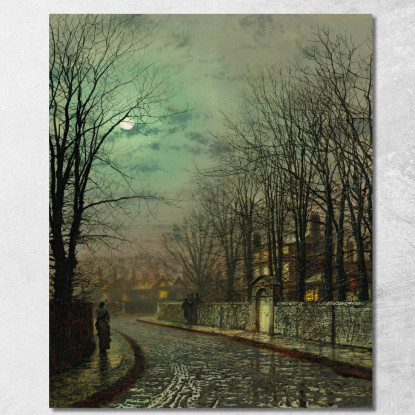 L'Incontro Segreto John Atkinson Grimshaw jag75 quadro stampato su tela