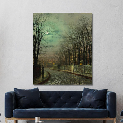 L'Incontro Segreto John Atkinson Grimshaw jag75 quadro stampato su tela