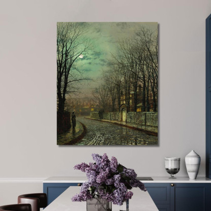 L'Incontro Segreto John Atkinson Grimshaw jag75 quadro stampato su tela