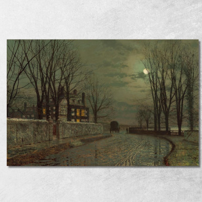La Svolta Della Strada John Atkinson Grimshaw jag76 quadro stampato su tela