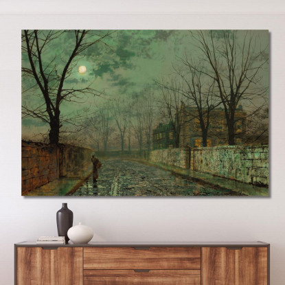 Sotto I Raggi Argentati Della Luna John Atkinson Grimshaw jag79 quadro stampato su tela