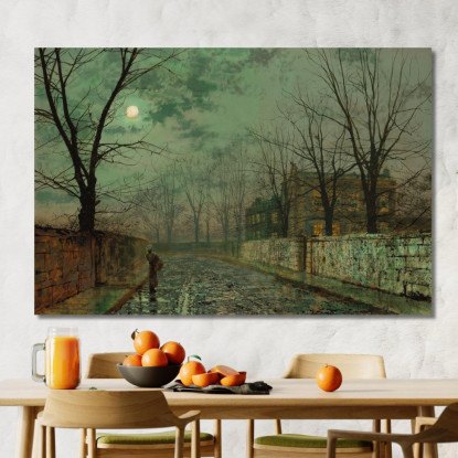 Sotto I Raggi Argentati Della Luna John Atkinson Grimshaw jag79 quadro stampato su tela