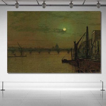 Ponte Di Waterloo Londra Guardando A Est John Atkinson Grimshaw jag80 quadro stampato su tela