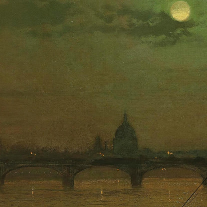 Ponte Di Waterloo Londra Guardando A Est John Atkinson Grimshaw jag80 quadro stampato su tela