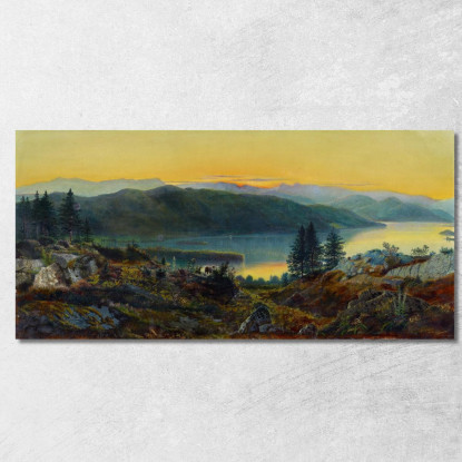Windermere John Atkinson Grimshaw jag85 quadro stampato su tela