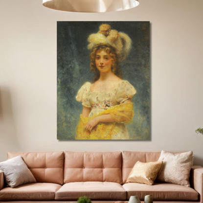 Sciarpa Gialla Konstantin Egorovich Makovsky kem20 quadro stampato su tela
