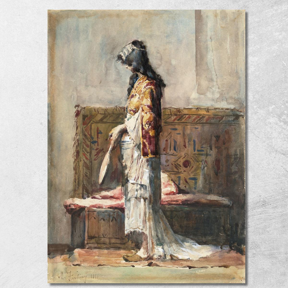 Una Donna Marocchina In Abito Tradizionale Mariano Fortuny Marsal mfm1 quadro stampato su tela