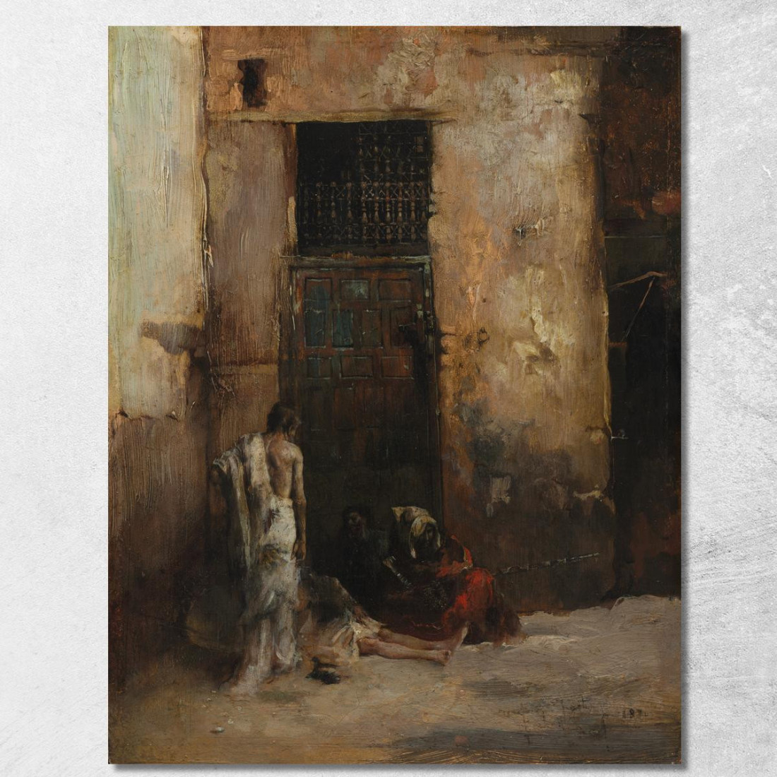 Mendicanti Davanti A Una Porta Mariano Fortuny Marsal mfm11 quadro stampato su tela