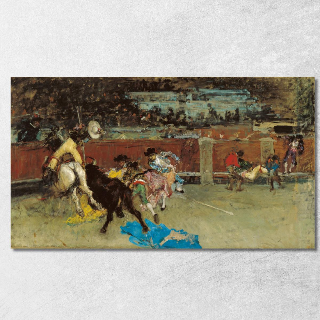 Corrida: Picador Ferito Mariano Fortuny Marsal mfm12 quadro stampato su tela