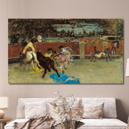 Corrida: Picador Ferito Mariano Fortuny Marsal mfm12 quadro stampato su tela