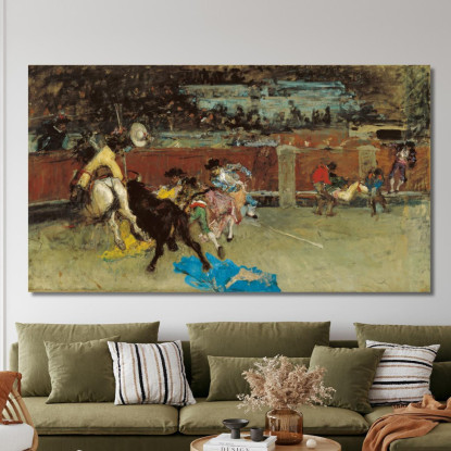 Corrida: Picador Ferito Mariano Fortuny Marsal mfm12 quadro stampato su tela