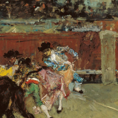 Corrida: Picador Ferito Mariano Fortuny Marsal mfm12 quadro stampato su tela