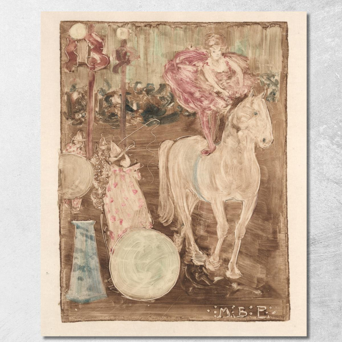 Cavaliere Senza Sella Maurice Prendergast mpr4 quadro stampato su tela