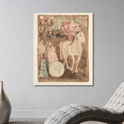 Cavaliere Senza Sella Maurice Prendergast mpr4 quadro stampato su tela