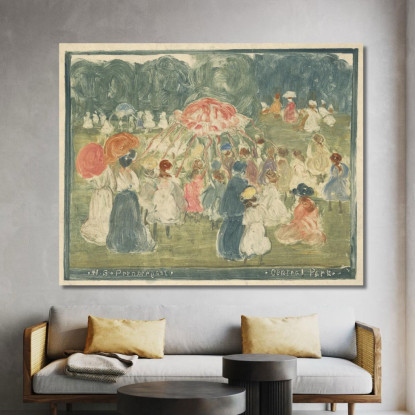 Central Park 3 Maurice Prendergast mpr10 quadro stampato su tela