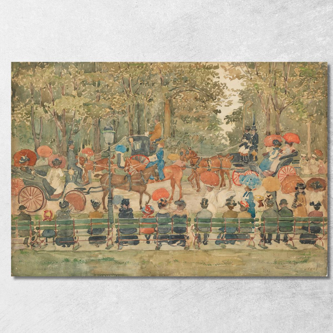 Central Park Maurice Prendergast mpr11 quadro stampato su tela