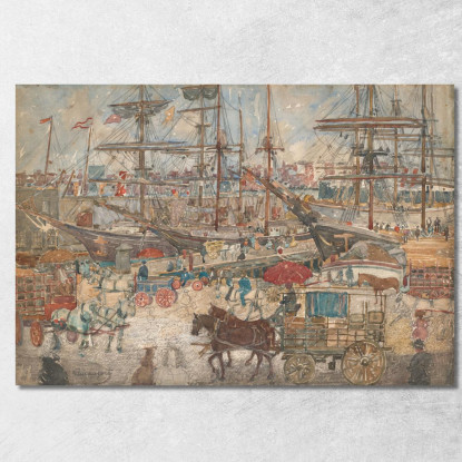 Docks East Boston Maurice Prendergast mpr14 quadro stampato su tela