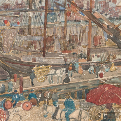 Docks East Boston Maurice Prendergast mpr14 quadro stampato su tela