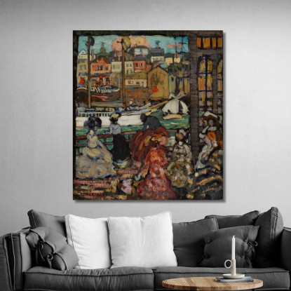 Traghetto East Boston Maurice Prendergast mpr15 quadro stampato su tela