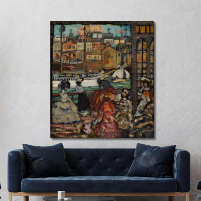 Traghetto East Boston Maurice Prendergast mpr15 quadro stampato su tela