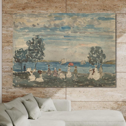 Figure Su Una Spiaggia Maurice Prendergast mpr17 quadro stampato su tela