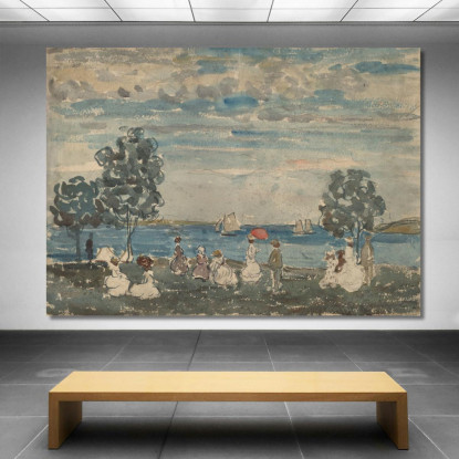 Figure Su Una Spiaggia Maurice Prendergast mpr17 quadro stampato su tela