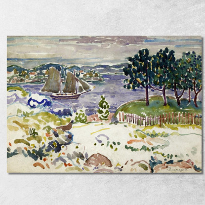 Insenatura Con Barca A Vela Maine Maurice Prendergast mpr25 quadro stampato su tela