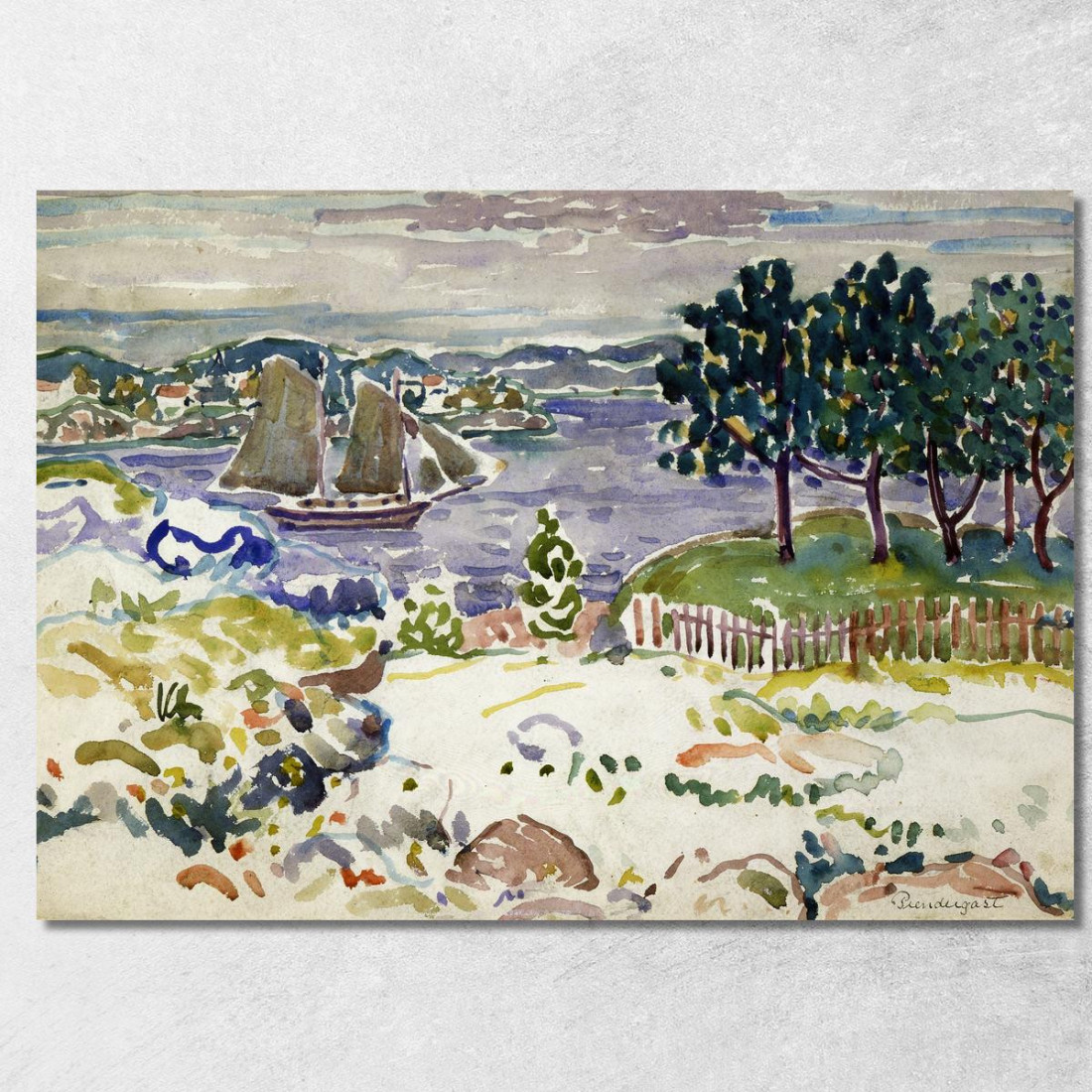 Insenatura Con Barca A Vela Maine Maurice Prendergast mpr25 quadro stampato su tela
