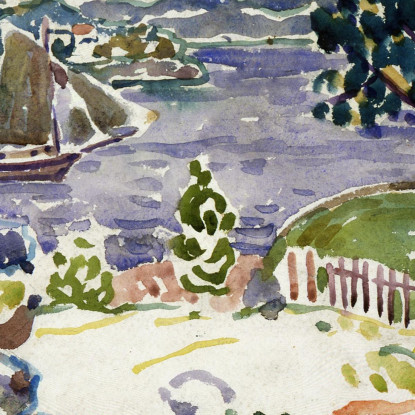 Insenatura Con Barca A Vela Maine Maurice Prendergast mpr25 quadro stampato su tela