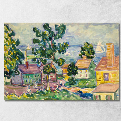 Villaggio Costiero Del New England Maurice Prendergast mpr33 quadro stampato su tela