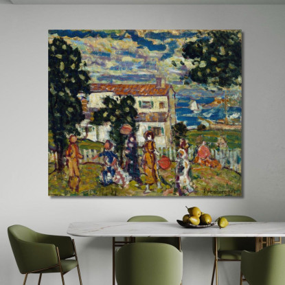 Villaggio Del New England Maurice Prendergast mpr34 quadro stampato su tela