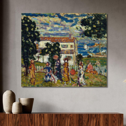 Villaggio Del New England Maurice Prendergast mpr34 quadro stampato su tela