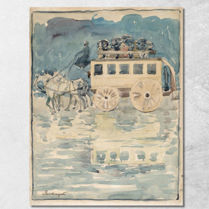 Omnibus Parigino Maurice Prendergast mpr37 quadro stampato su tela