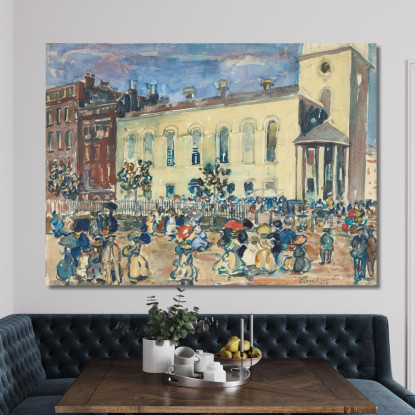 Chiesa Di Park Street Boston Maurice Prendergast mpr40 quadro stampato su tela