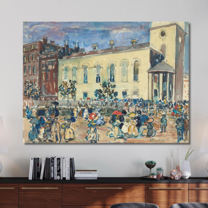Chiesa Di Park Street Boston Maurice Prendergast mpr40 quadro stampato su tela
