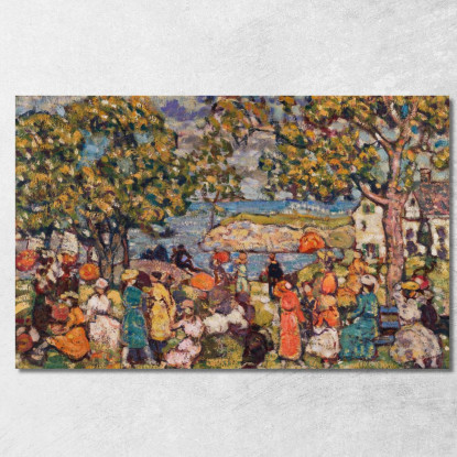 Picnic Maurice Prendergast mpr42 quadro stampato su tela