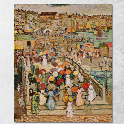 Ponte Della Paglia Maurice Prendergast mpr43 quadro stampato su tela
