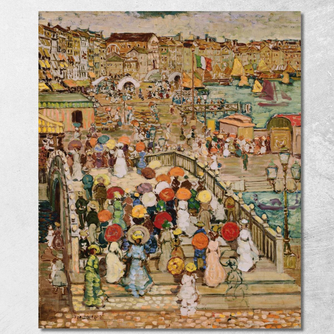 Ponte Della Paglia Maurice Prendergast mpr43 quadro stampato su tela