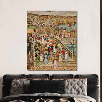 Ponte Della Paglia Maurice Prendergast mpr43 quadro stampato su tela