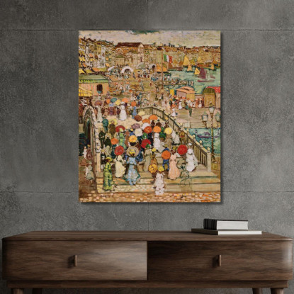 Ponte Della Paglia Maurice Prendergast mpr43 quadro stampato su tela