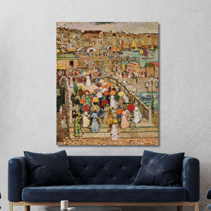 Ponte Della Paglia Maurice Prendergast mpr43 quadro stampato su tela