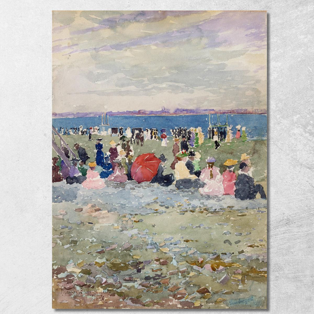 Revere Beach 2 Maurice Prendergast mpr45 quadro stampato su tela