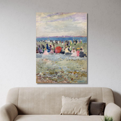 Revere Beach 2 Maurice Prendergast mpr45 quadro stampato su tela